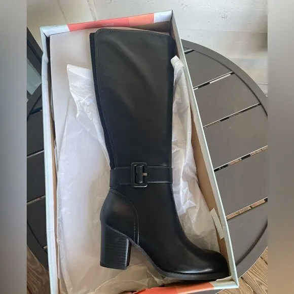 NWT Soul Naturalizer Twinkle Knee High Block Heel Black Women’s Boots Size 6M