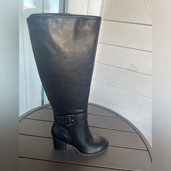 NWT Soul Naturalizer Twinkle Knee High Block Heel Black Women’s Boots Size 6M
