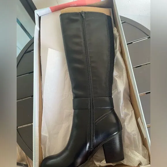 NWT Soul Naturalizer Twinkle Knee High Block Heel Black Women’s Boots Size 6M