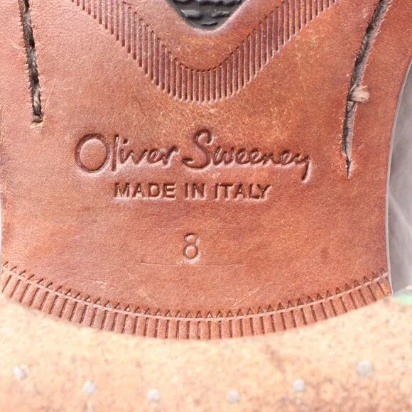 Oliver Sweeney Italy Men's UK 8 Brown Leather Slip On Loafers Shoes