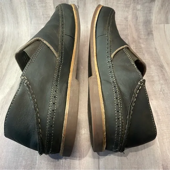 OluKai Honolulu Men's Brown Leather Slip Ons Casual Shoes Sz 12