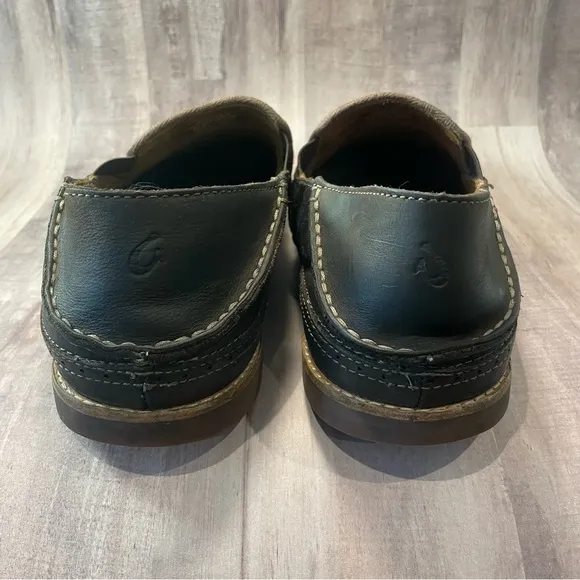 OluKai Honolulu Men's Brown Leather Slip Ons Casual Shoes Sz 12