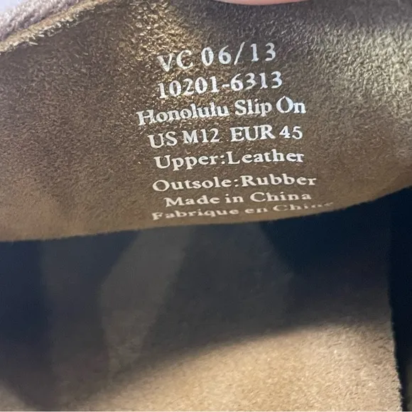 OluKai Honolulu Men's Brown Leather Slip Ons Casual Shoes Sz 12