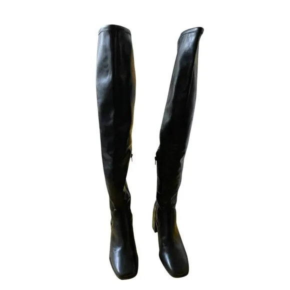 Open Edit Over the Knee Faux Leather Boots Size 7 NEW