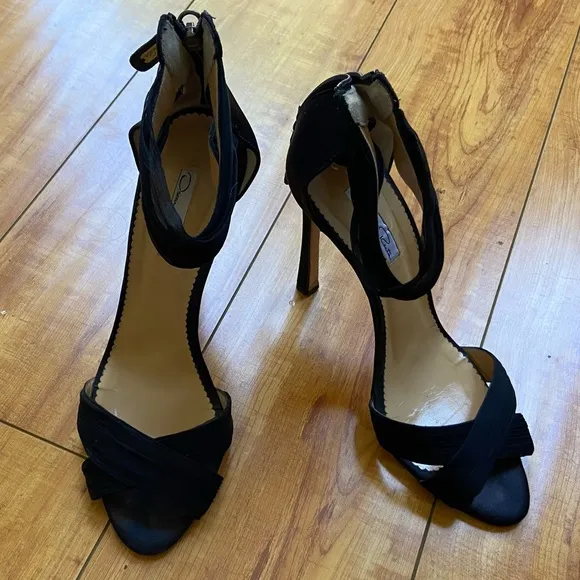Oscar de la Renta black high heel sandals