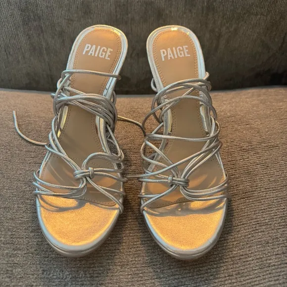 PAIGE Viola Ankle Tie Strappy High Heel Sandals 7