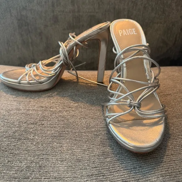 PAIGE Viola Ankle Tie Strappy High Heel Sandals 7