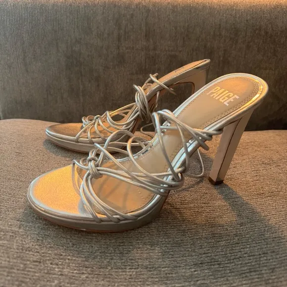PAIGE Viola Ankle Tie Strappy High Heel Sandals 7