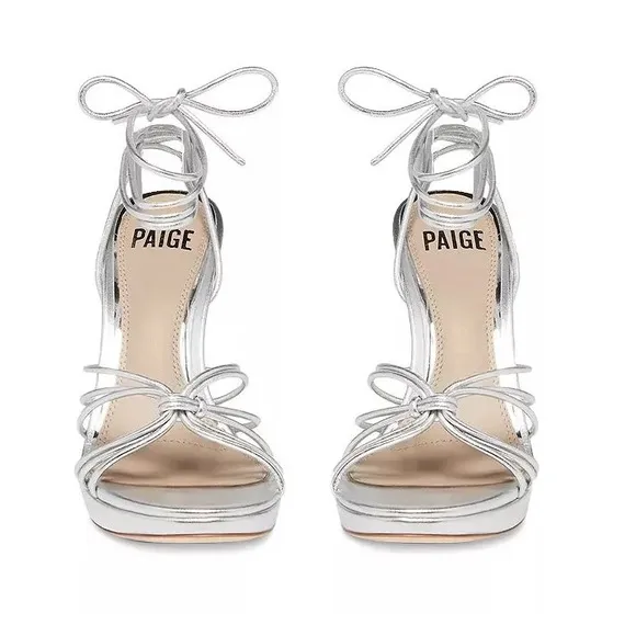 PAIGE Viola Ankle Tie Strappy High Heel Sandals 7