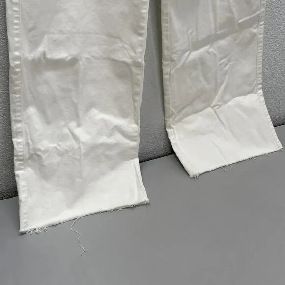 Paige Women's Anessa Wide Leg Jeans White Size 25 – Raw Hem, High Rise - NWT