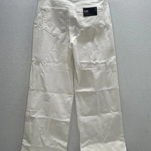 Paige Women's Anessa Wide Leg Jeans White Size 25 – Raw Hem, High Rise - NWT