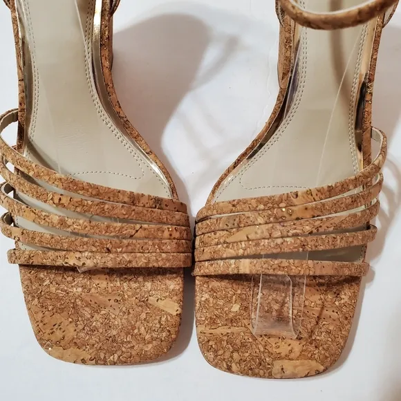 PAIGE Women's Shelby Cork Wedge Sandals Neutral Size 8.5