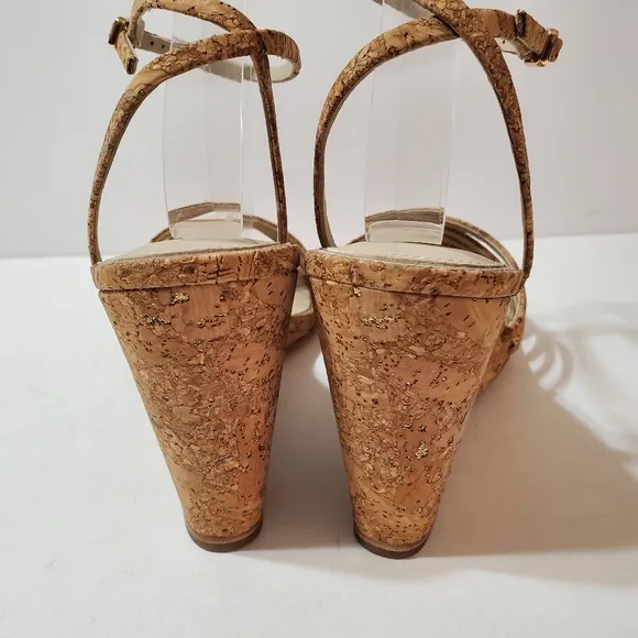 PAIGE Women's Shelby Cork Wedge Sandals Neutral Size 8.5