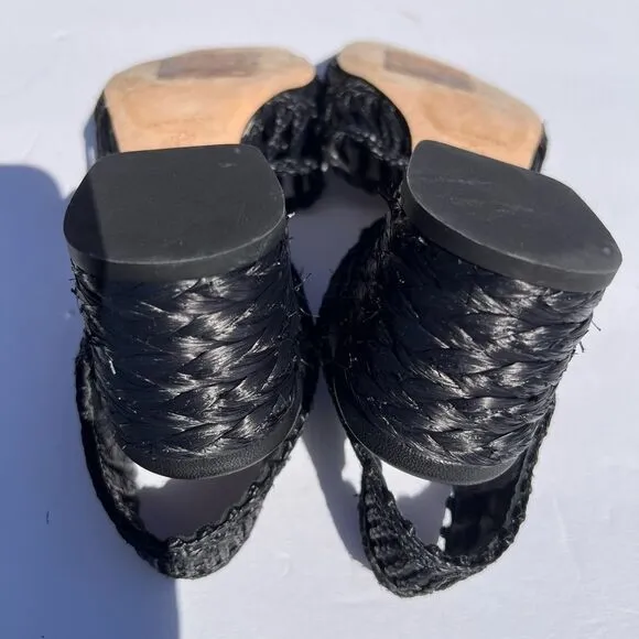 Palamo Barcelo Black Block Heel Ankle Strap Closure Sandals Size 40