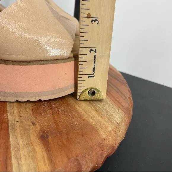 Paloma Barcelo Giselle Wedge Sandals blush pink sz 40 US 9.5 ankle strap tan