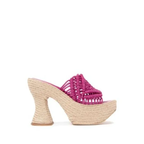 PALOMA BARCELO Womens Pink 2-1/2&quot; Platform Salma Almond Flare Shoes 39