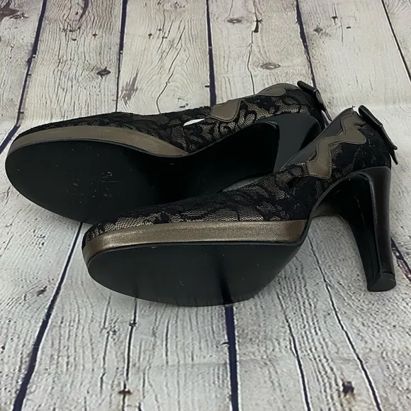 Panta High Heel leather Lace Shoes Size 37/7usa