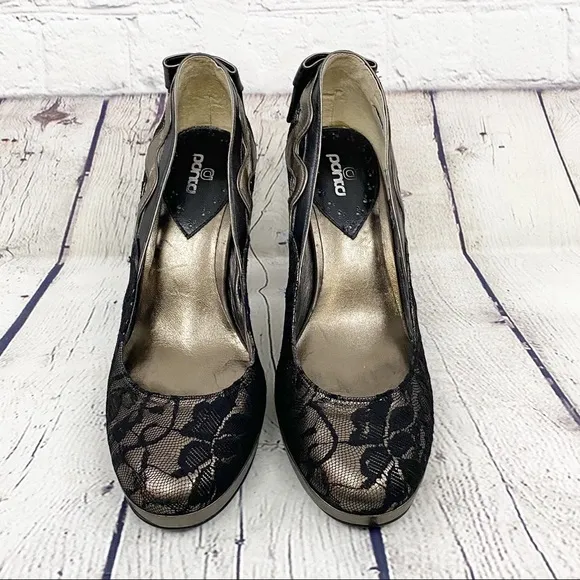 Panta High Heel leather Lace Shoes Size 37/7usa