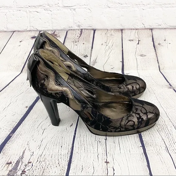 Panta High Heel leather Lace Shoes Size 37/7usa