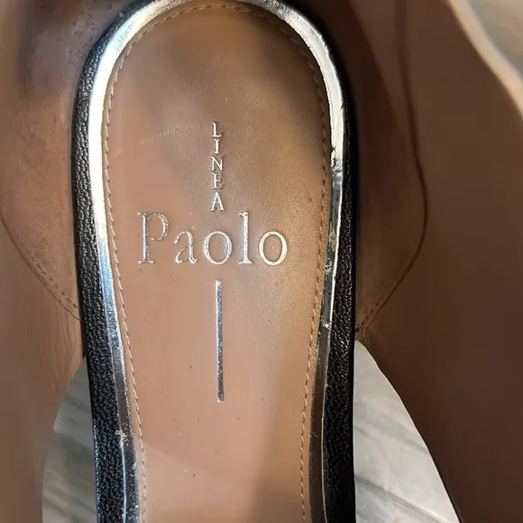 PAOLO BLACK WEDGE SANDALS 8