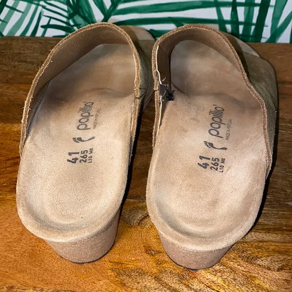Papillio Namica Tan Suede Leather Wedge Sandals Women’s Size 10