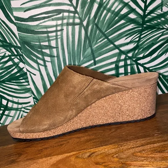 Papillio Namica Tan Suede Leather Wedge Sandals Women’s Size 10