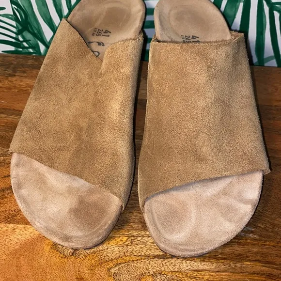 Papillio Namica Tan Suede Leather Wedge Sandals Women’s Size 10