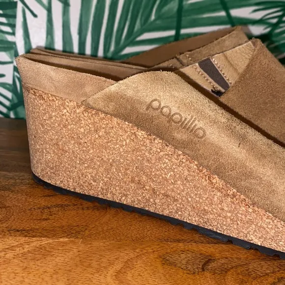 Papillio Namica Tan Suede Leather Wedge Sandals Women’s Size 10