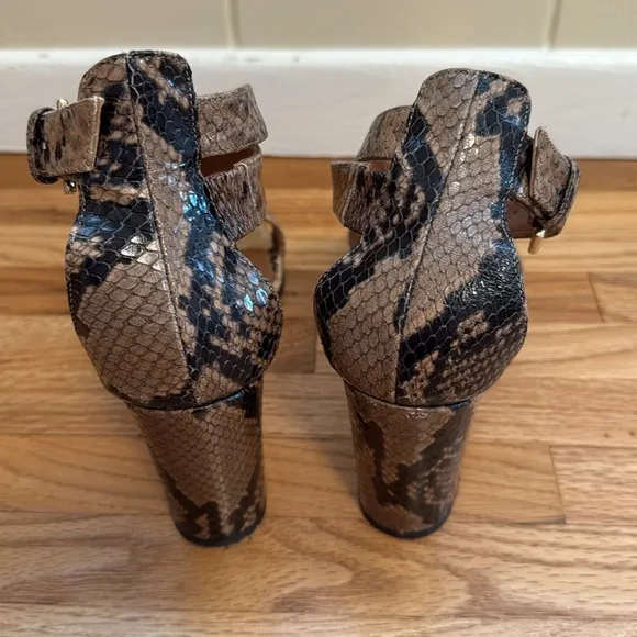Paris Texas Snakeskin Embossed Sandals, size 37.5
