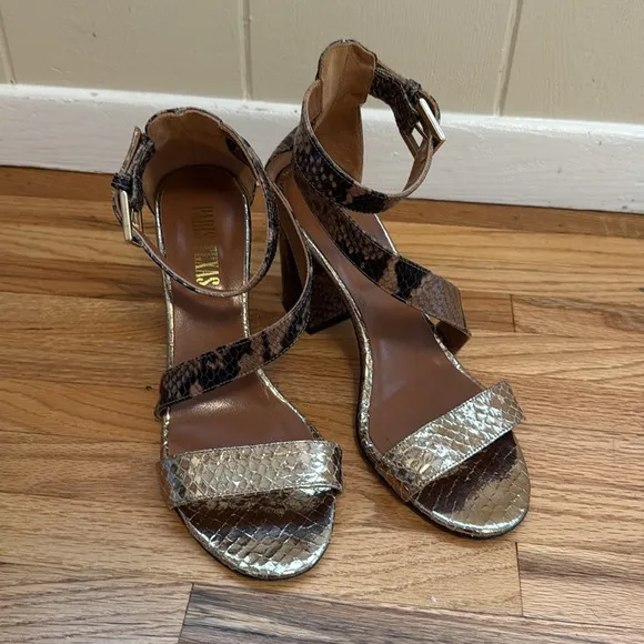 Paris Texas Snakeskin Embossed Sandals, size 37.5