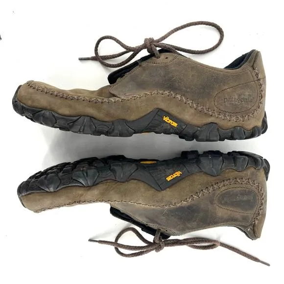 Patagonia Men's Cabot Velvet Brown Leather Lace-Up Casual Shoes 9.5 Vibram Soles