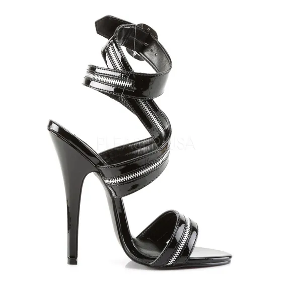 Patent Leather Open Toe High Heel Shoes