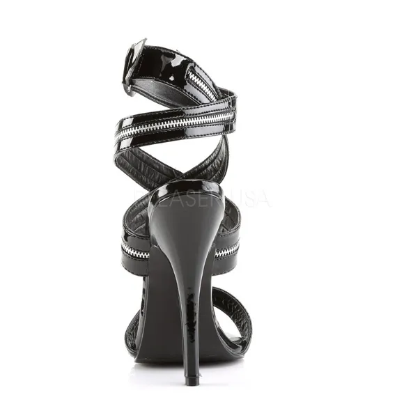 Patent Leather Open Toe High Heel Shoes