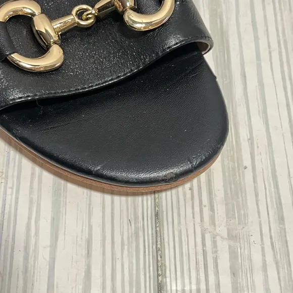Patricia green black sandals low heel size 8