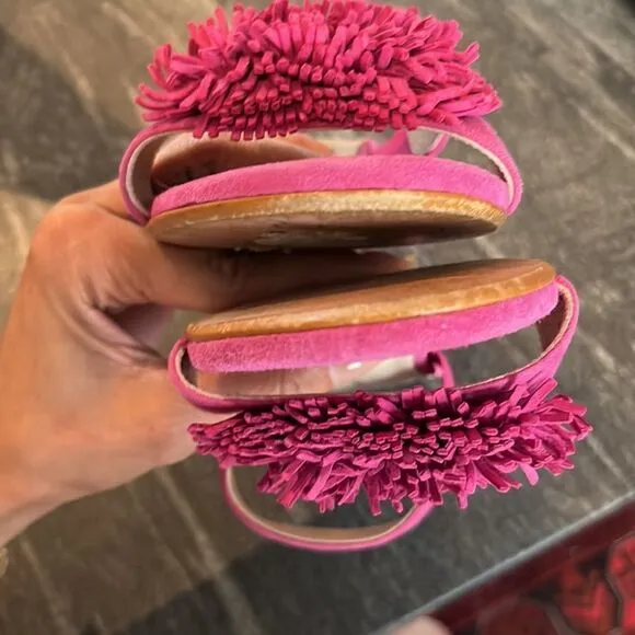 Patricia Green Pink Suede Sandals