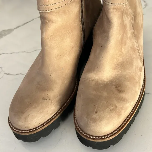 PAUL GREEN Dynamic Ankle Buckle Boot LUG PLATFORM MOTO Tan 8.5