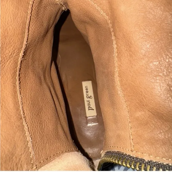 PAUL GREEN NOBU Zip-Up Ankle Boot Brown Nubuck, Slouchy Platform 9.5, 7 UK