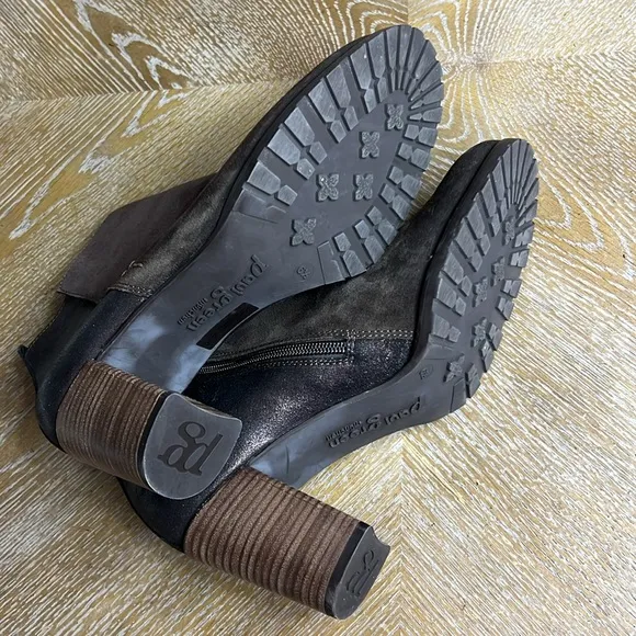 PAUL GREEN Paul Brown Leather Heel Booties 39