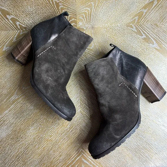 PAUL GREEN Paul Brown Leather Heel Booties 39