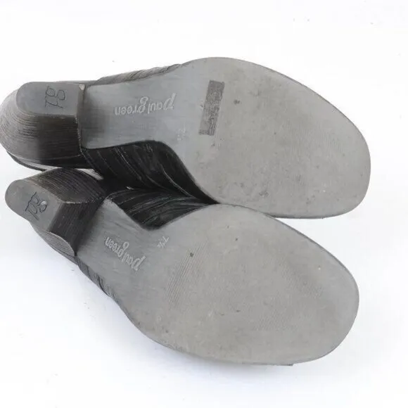 Paul Green Waverly Black Leather Slingback Sandals Open Toe Women's Size 7.5