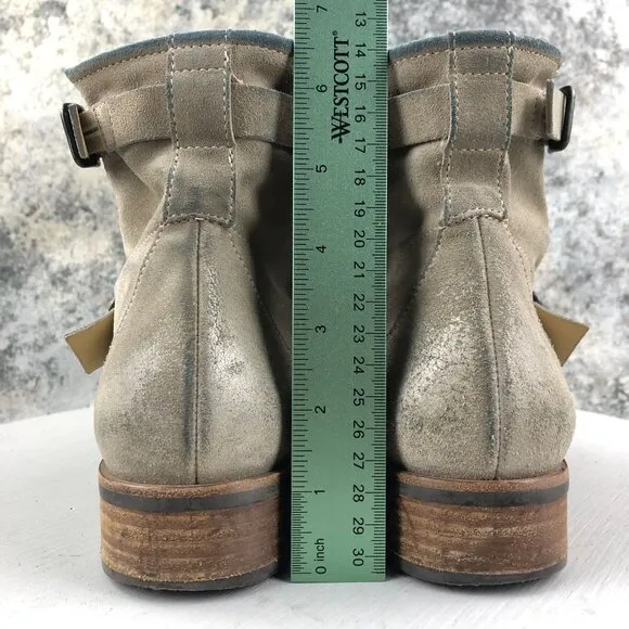 Paul Green Women's Size UK 6.5 (US 9) Wyatt Taupe Leather Buckle Ankle Booties