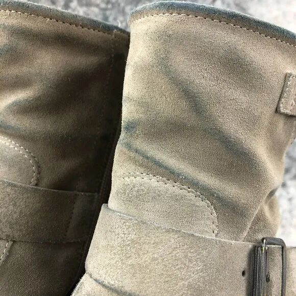 Paul Green Women's Size UK 6.5 (US 9) Wyatt Taupe Leather Buckle Ankle Booties