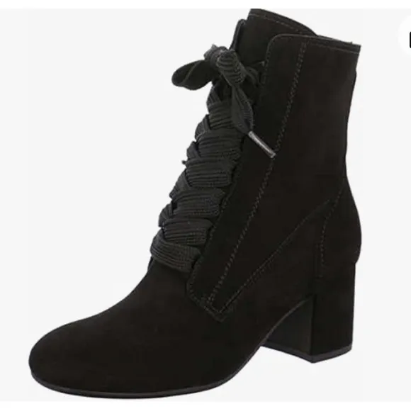 PAUL GREENE | Lace up Booties w/ Block Heel 2.5”