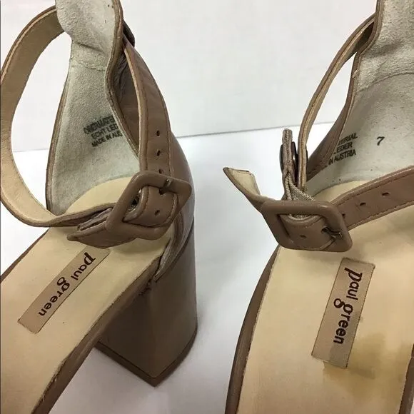 Paul Green Leather Augusta Block Heel Sandal