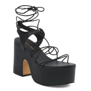 PAULA TORRES Black Made In Brazil Leather Greta Sandals