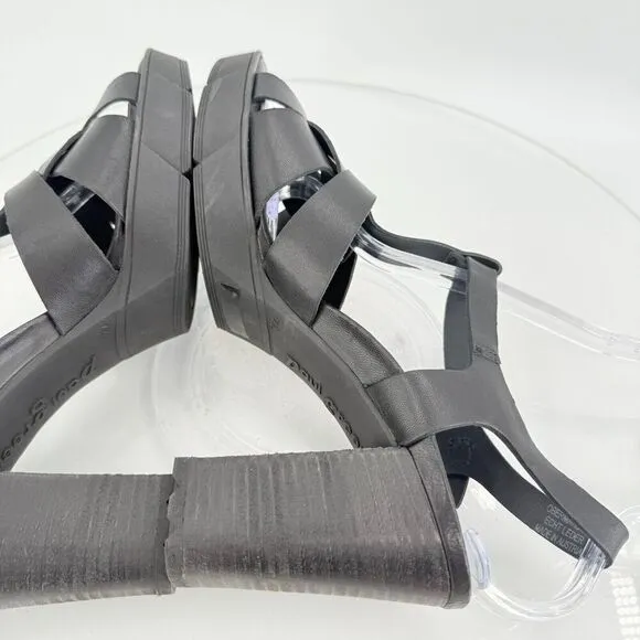 Paul Green Womens Raven Sandals Block Heel Black Leather Size 7.5 UK / 10 US