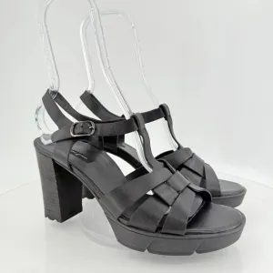 Paul Green Womens Raven Sandals Block Heel Black Leather Size 7.5 UK / 10 US