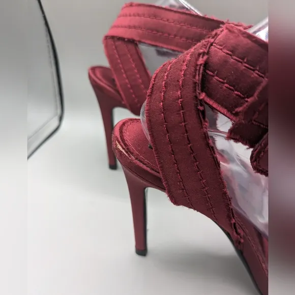 Pedro Garcia High Heeled Frayed Satin Sandal (Catalina in orchid). Size …