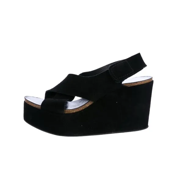 Pedro GarciaDenia Crossover Wedge Sandals Size 9