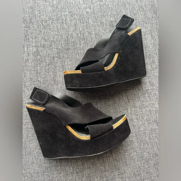 Pedro GarciaDenia Crossover Wedge Sandals Size 9